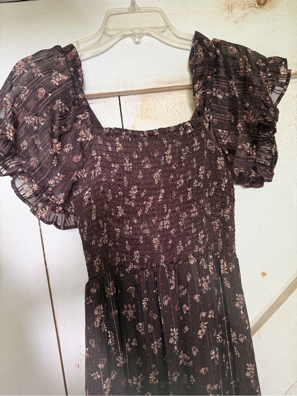 Angie Brown Floral Twist-Front Maxi Dress - Picture 7 of 9